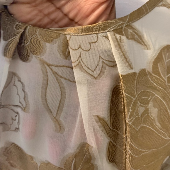 Talbots Gold Foil Sheer Blouse - Picture 4 of 6